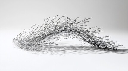 Obraz premium Delicate Arch of Dry Grass on a Clean White Background, Studio Shot