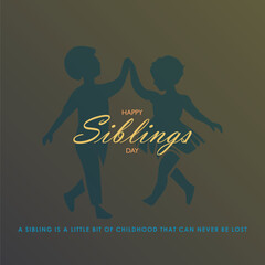 Siblings Day Celebration with Playful Silhouette