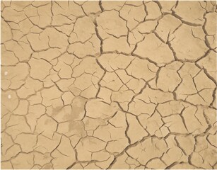 Arid land reveals a cracked earth texture from the summer drought