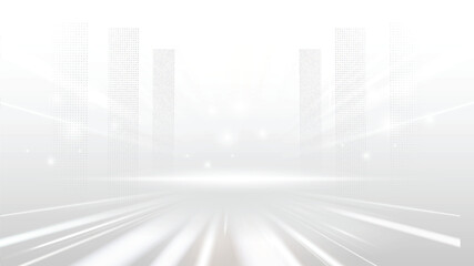 Abstract technology white gray background Hi-tech communication concept, technology, digital business, innovation, science fiction scene vector illustration with copy-space.