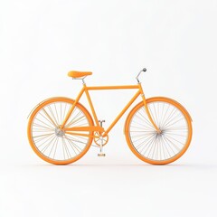 Fototapeta premium Bright Orange Bicycle Against White