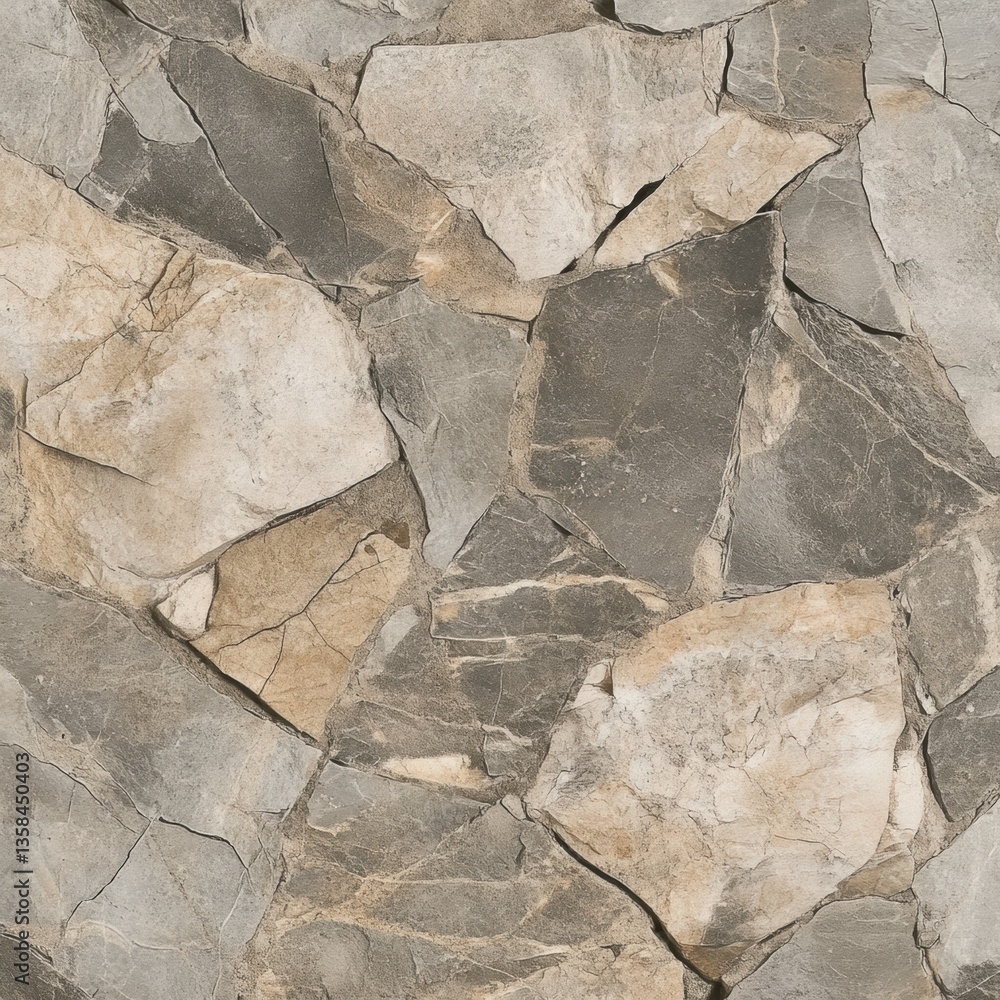 Aufkleber Seamless natural stone texture pattern with earthy tones and realistic details for cozy aesthetics Generative AI
