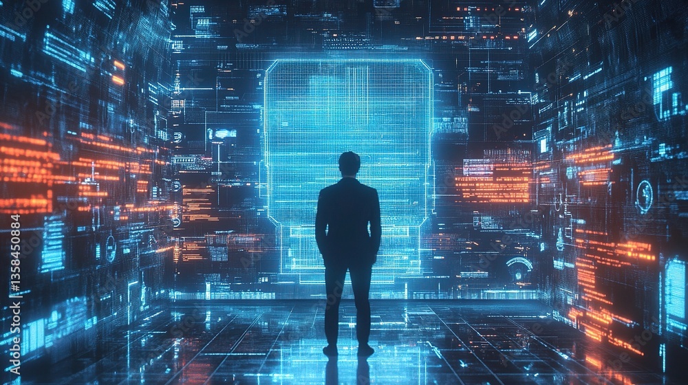 Poster cybersecurity concepts in a digital cloud storage environment