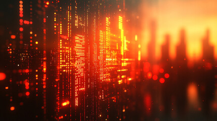 Fototapeta premium Sleek research database interface in white, gold, red, and silver tones symbolizes innovation, data integrity, and futuristic technology, representing groundbreaking analysis and modern advancements. 