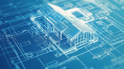 Obraz premium Detailed Architectural Blueprint Plan for Modern Home Design