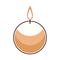 Round-shaped candle artwork featuring smooth color gradients, soft edges, and a gentle flame placed at the center