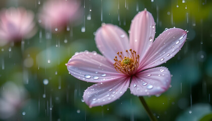  Purple Flower in Full Bloom with Soft Petals due coming on it and Natural Background.