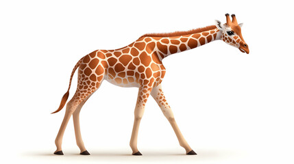 Obraz premium Realistic Brown and Orange Giraffe Isolated on White Background