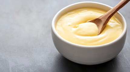 Creating smooth and creamy vanilla pudding home kitchen cooking tutorial cozy atmosphere top-down view dessert concept for beginners