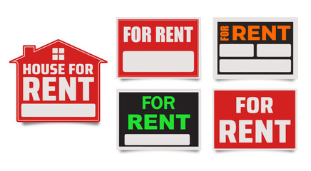 Set of For Rent Signs Templates