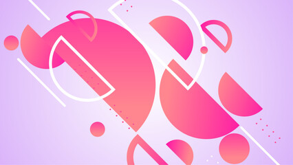pink white and purple modern abstract geometric with shapes vector illustration, perfect for digital banner, business presentation, and social media design