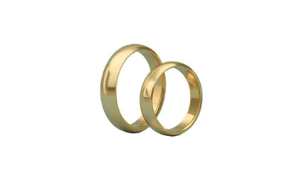 two gold wedding rings / Two glowing golden rings