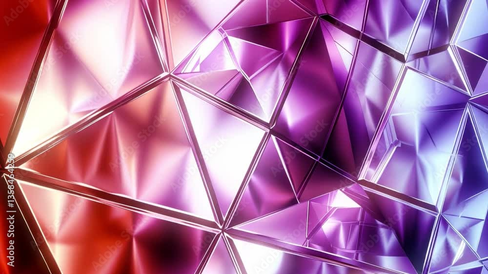Poster vibrant geometric patterns featuring reflective surfaces and sharp angles in modern design showcase 