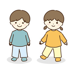 笑顔の大人しめの子どもたち