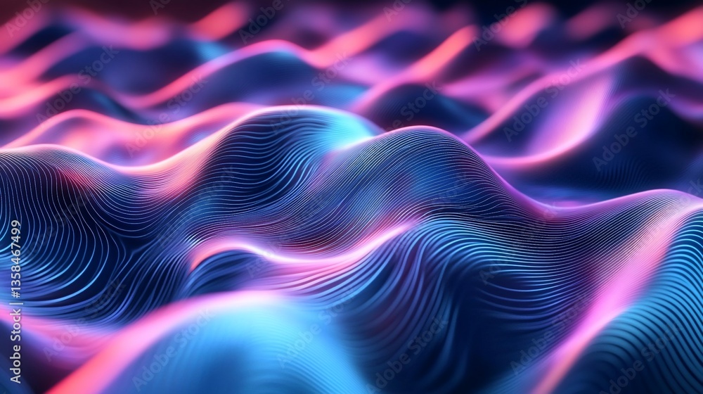 Aufkleber abstract glowing waves: a mesmerizing display of light and form