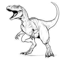 Fototapeta premium Illustration of a dinosaur sketch cartoon drawing.