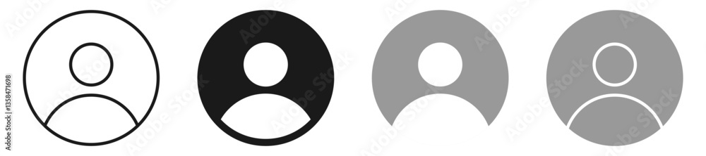 Poster Avatar default user icon set. Social media user profile icon