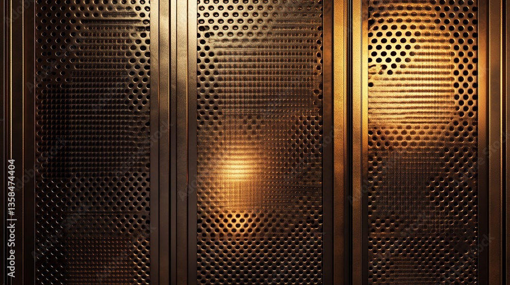 Aufkleber abstract hexagonal metal background with glowing elements