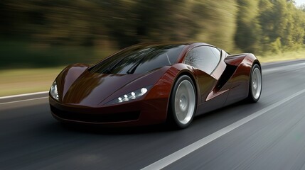 Modern car cruising on an open road, embodying sleek design and freedom in motion.