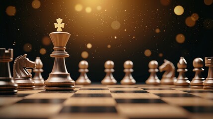 Intense chess match highlights grandmaster strategy indoor arena digital art dramatic lighting close-up perspective