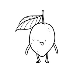 cute fruit character outline