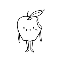 cute fruit character outline