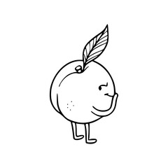 cute fruit character outline