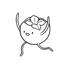 cute fruit character outline