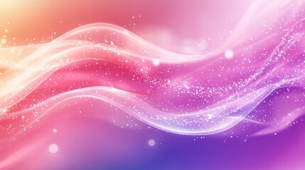 Abstract Pink and Purple Waves with Sparkling Lights: A Serene Digital Artwork