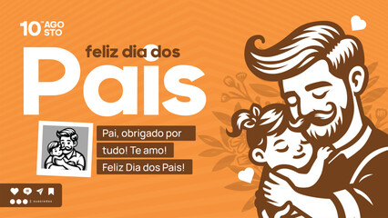minimalist fathers day event banner design in Brazilian Portuguese
