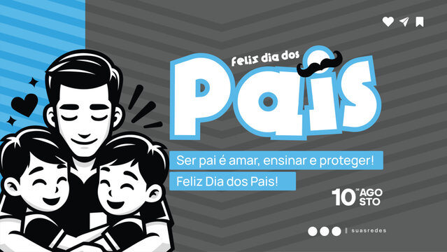 stylish dia dos pais promotional banner template