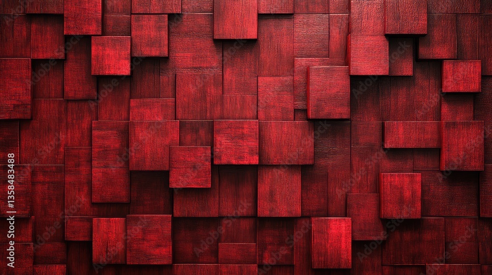 Poster classic red brick wall with evenly spaced bricks and subtle shadows, creating a timeless and rustic 