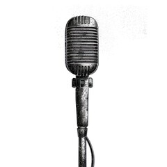 Fototapeta premium Vintage microphone illustration for podcasts