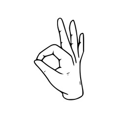Obraz premium OK hand gesture vector illustration