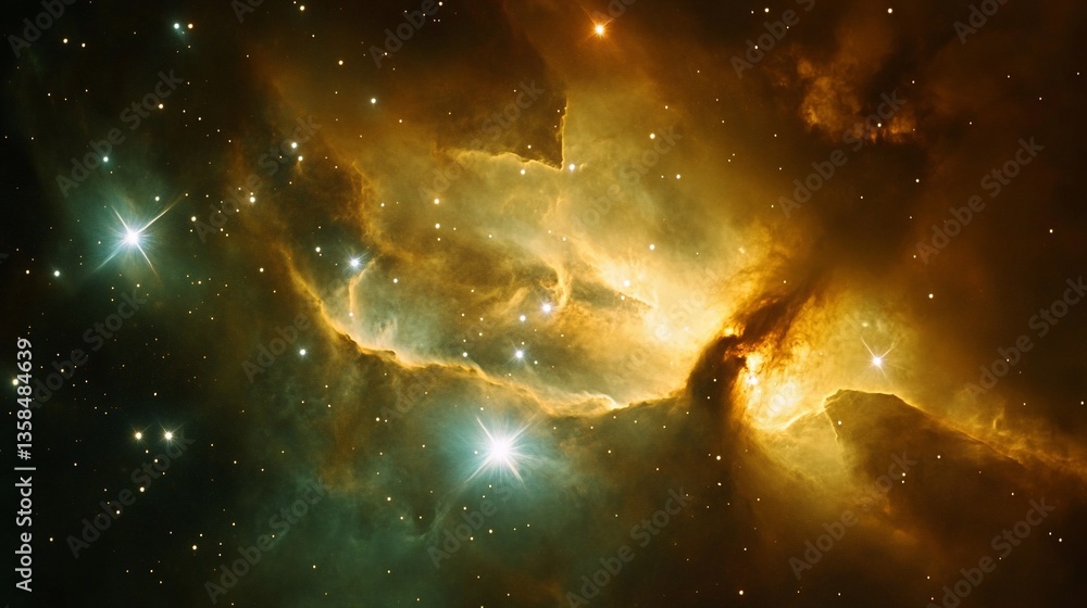 Poster spectacular view of the eagle nebula in the deep outer space