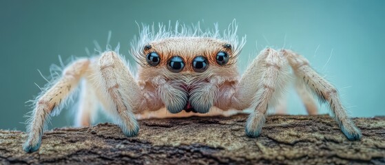 Curious spider observed on bark during daylight