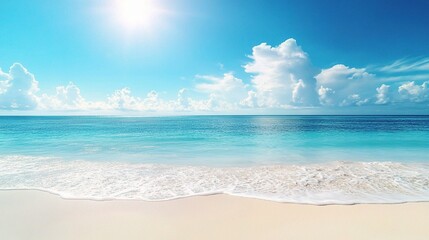 Obraz premium Serene Tropical Beach with White Sand and Clear Blue Water