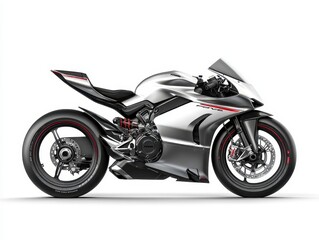 Fototapeta premium Sleek Silver Motorcycle Design