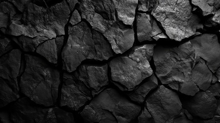 Rough volcanic rock wall texture with dark tones and deep grooves. A rugged and dramatic background option.