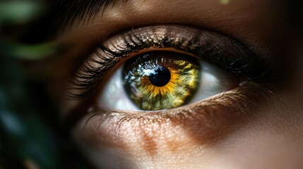 Fototapeta premium Close-up of a captivating eye, vibrant and focused