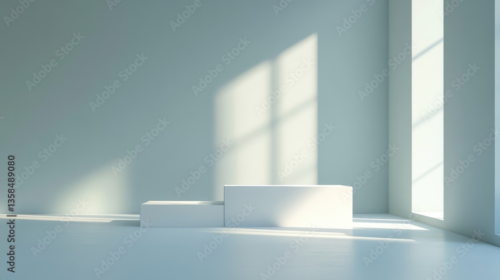 Poster soft pastel blue surface with smooth gradient effect, ideal for minimalist designs with empty space.