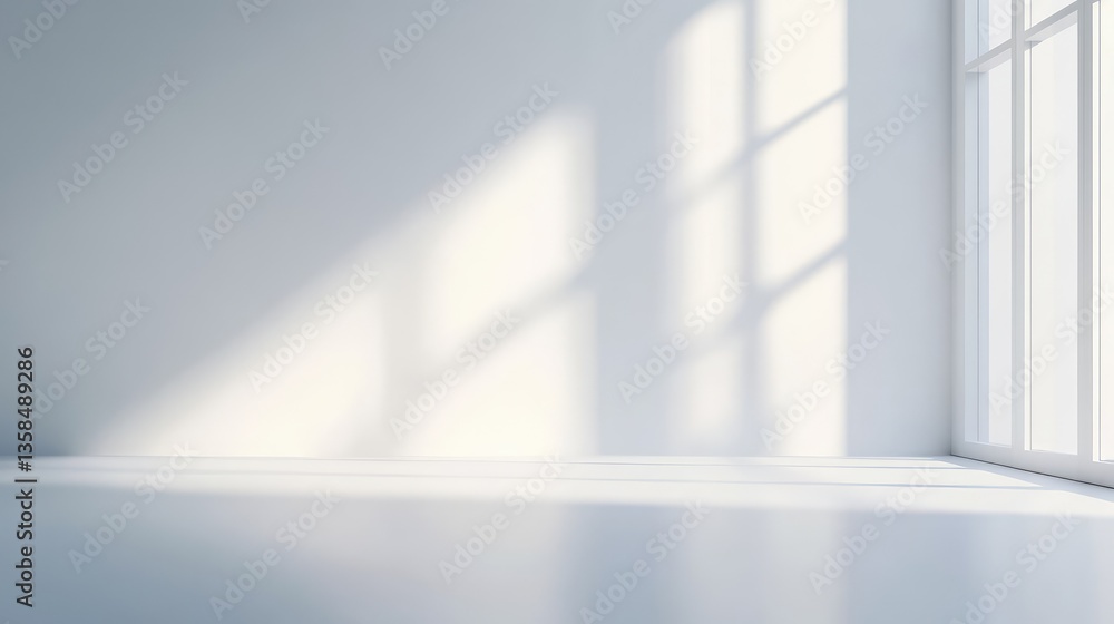 Poster soft white wall with a barely noticeable gradient, offering an elegant minimalist design with plenty