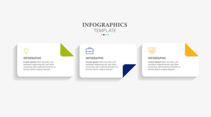 three steps business infographics template icons.