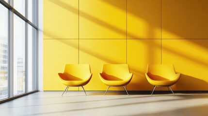 Warm mustard-colored accent wall with a modern touch. A trendy and stylish background option.