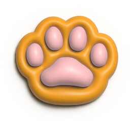 Paw Print Icon: A delightful orange paw print icon with pink pads, offering a playful and charming design that's perfect for animal lovers.