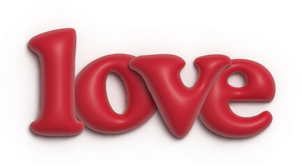 Love in Crimson: A vibrant 3D rendering spells out "Love" in bold, glossy red, casting a playful shadow. It's a sweet and evocative image, perfect for conveying affection and warmth.