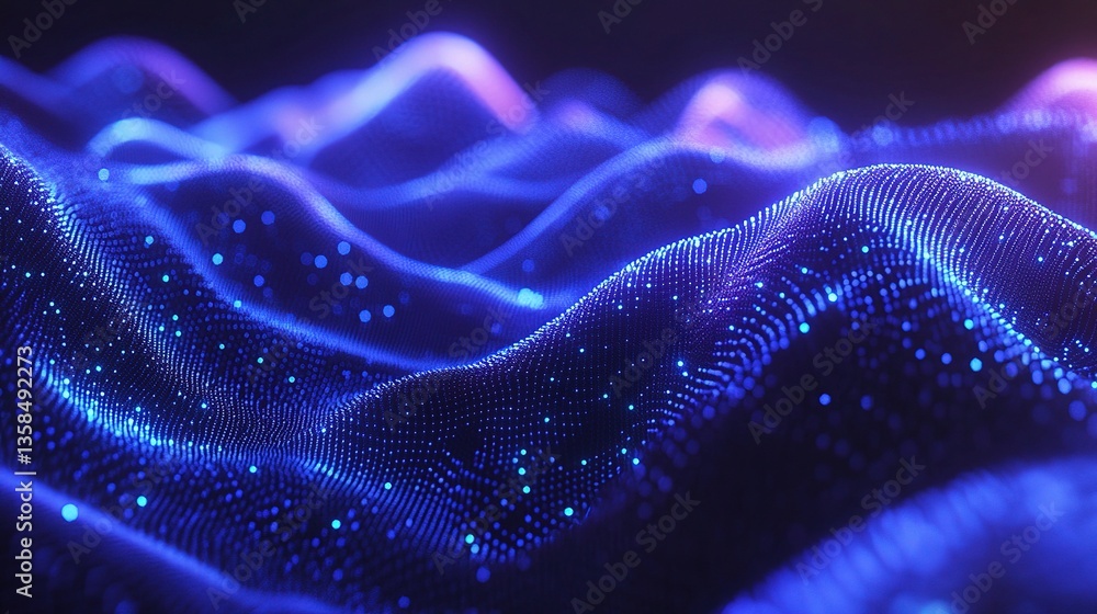 Aufkleber abstract technology particles mesh with glowing elements