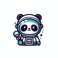 Adorable Astronaut Panda Mascot Vector Logo for Space and Sci-Fi Themes