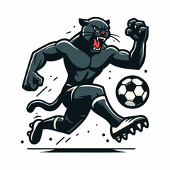 Dynamic Soccer Panther Mascot Logo Vector for Football Clubs and Sports Team Branding