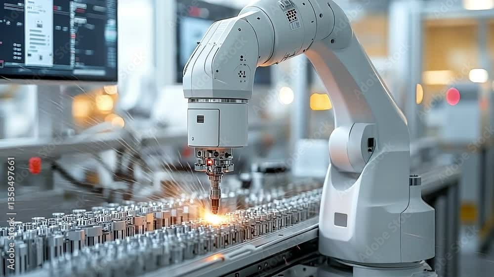 Poster automated robotic arm technology enhances precision welding and efficiency in modern manufacturing p